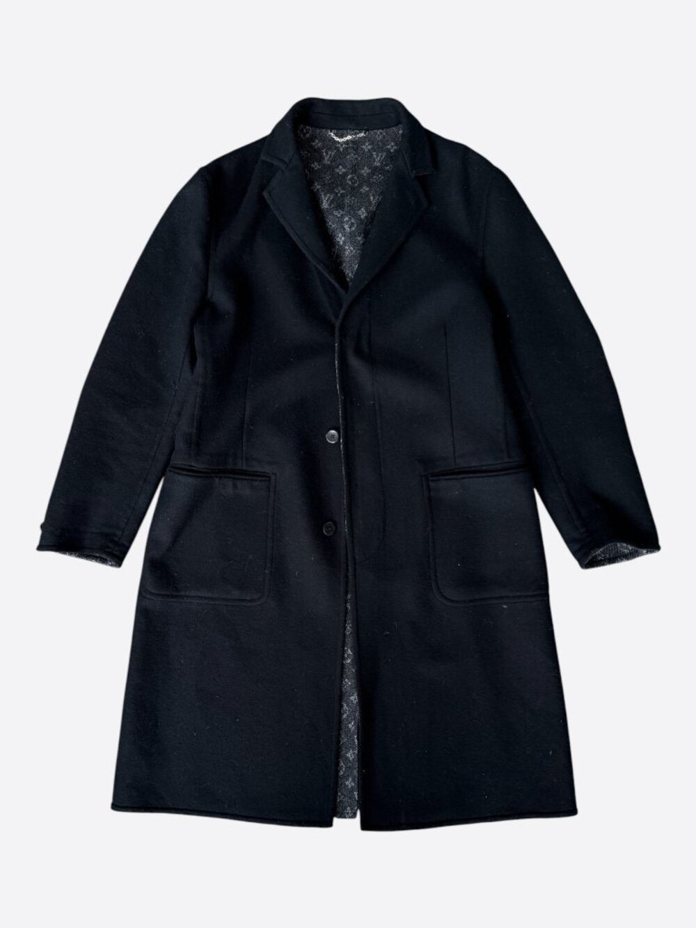 Louis Vuitton Black Wool Peacoat